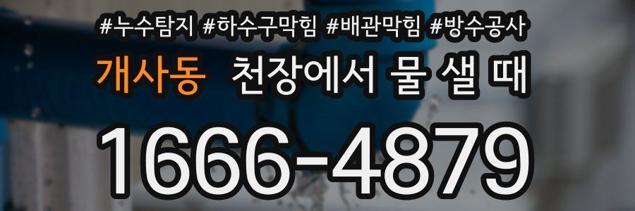 개사동 천장에서 물 샐 때