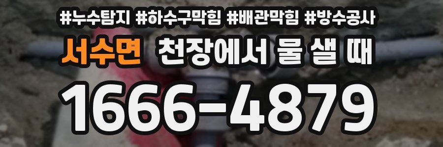 서수면 천장에서 물 샐 때
