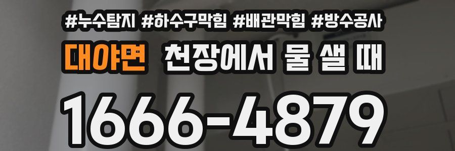 대야면 천장에서 물 샐 때