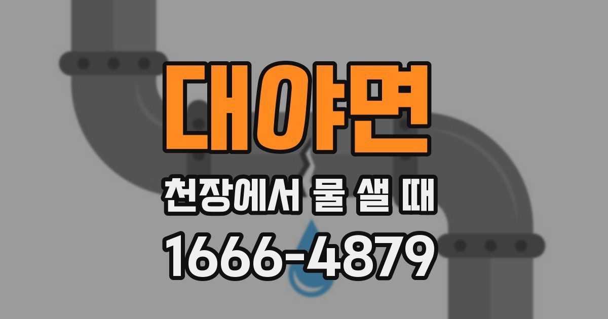 대야면 천장에서 물 샐 때