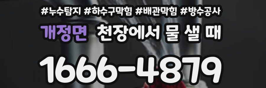 개정면 천장에서 물 샐 때