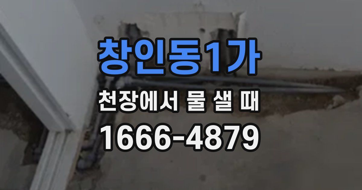 창인동1가 천장에서 물 샐 때