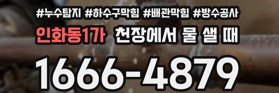 인화동1가 천장에서 물 샐 때
