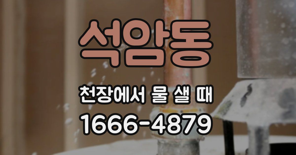 석암동 천장에서 물 샐 때