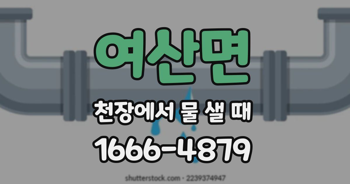 여산면 천장에서 물 샐 때