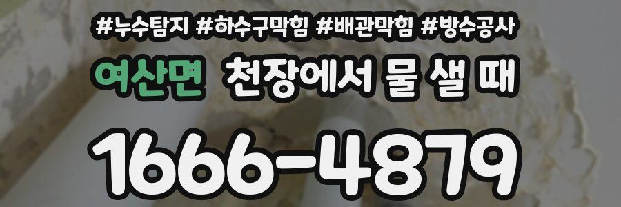 여산면 천장에서 물 샐 때