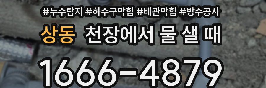 상동 천장에서 물 샐 때