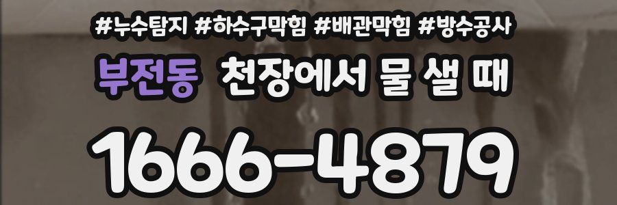 부전동 천장에서 물 샐 때