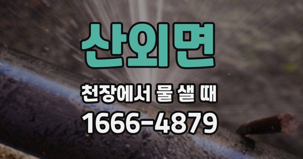 산외면 천장에서 물 샐 때
