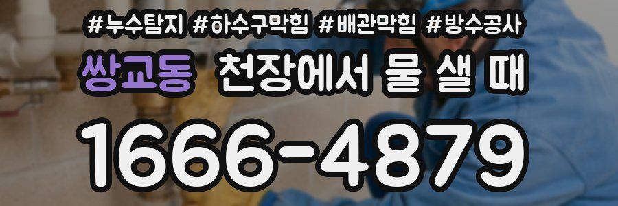 쌍교동 천장에서 물 샐 때