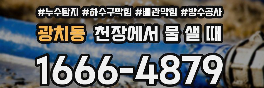 광치동 천장에서 물 샐 때