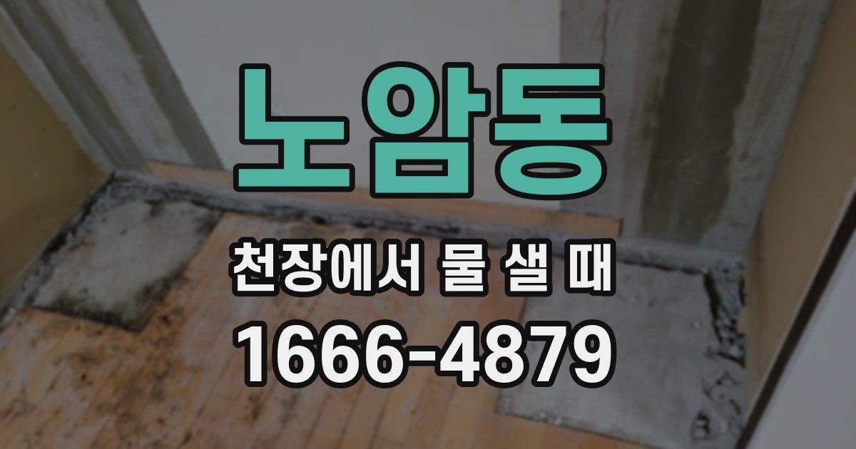 노암동 천장에서 물 샐 때