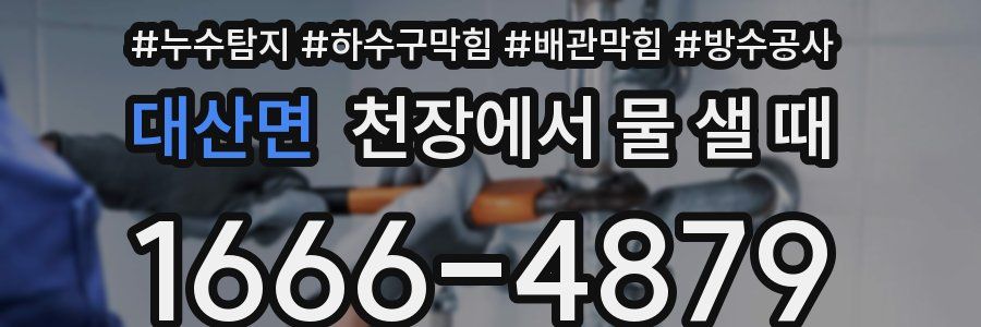 대산면 천장에서 물 샐 때