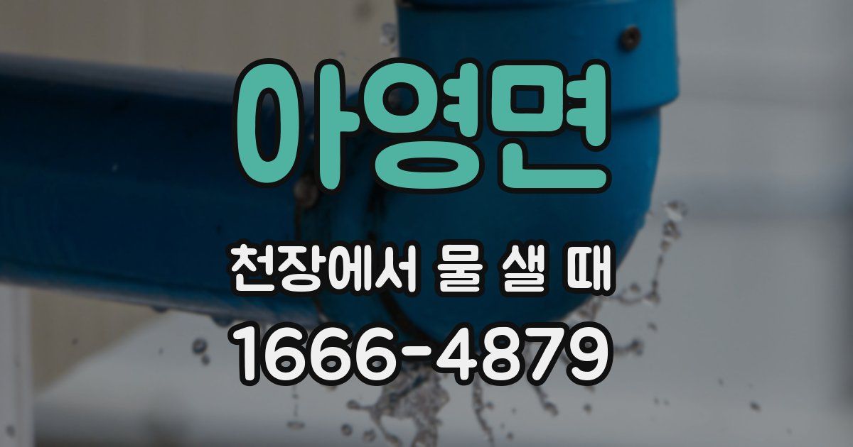 아영면 천장에서 물 샐 때