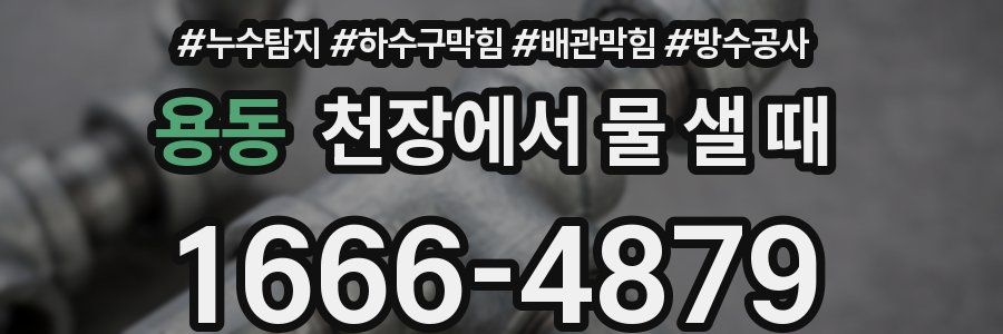 용동 천장에서 물 샐 때