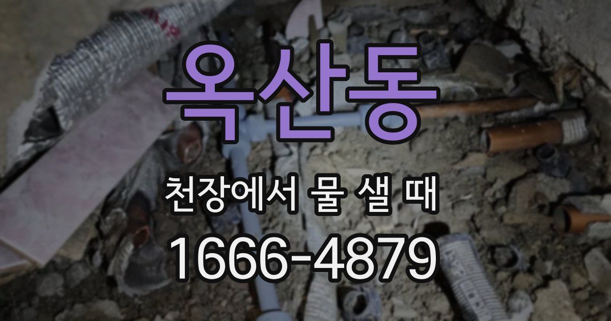 옥산동 천장에서 물 샐 때