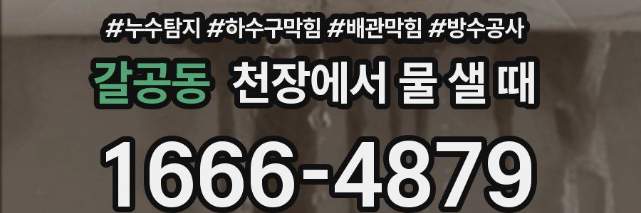 갈공동 천장에서 물 샐 때