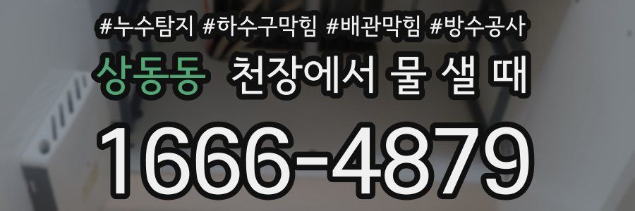 상동동 천장에서 물 샐 때