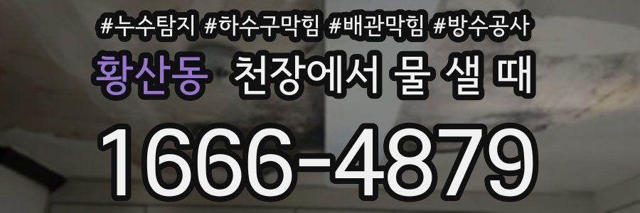 황산동 천장에서 물 샐 때