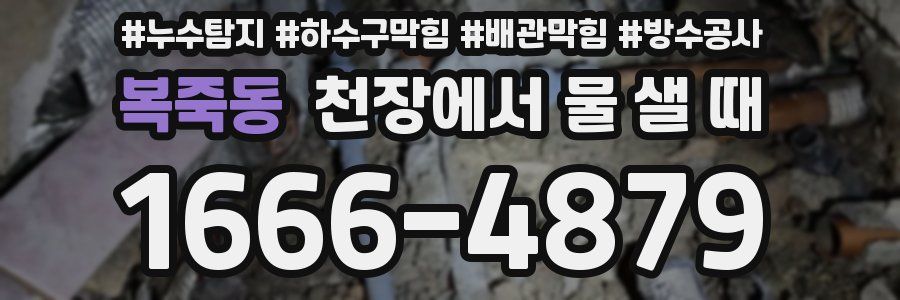 복죽동 천장에서 물 샐 때