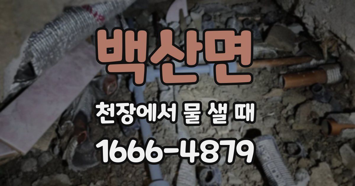백산면 천장에서 물 샐 때