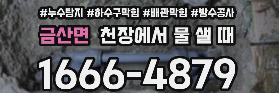 금산면 천장에서 물 샐 때