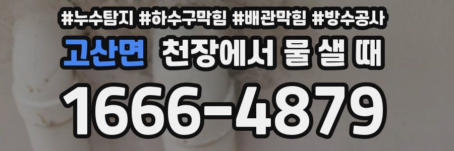 고산면 천장에서 물 샐 때