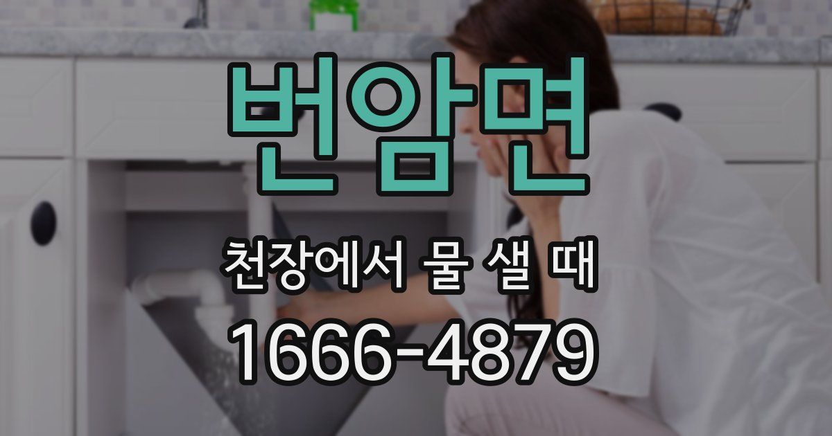 번암면 천장에서 물 샐 때