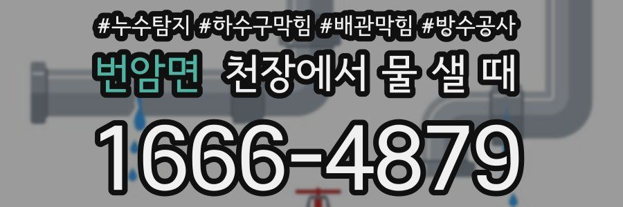 번암면 천장에서 물 샐 때