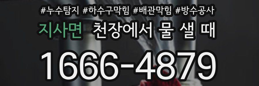 지사면 천장에서 물 샐 때