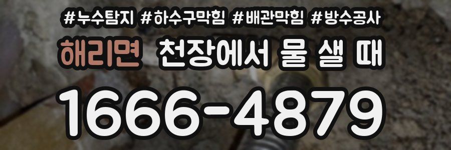 해리면 천장에서 물 샐 때