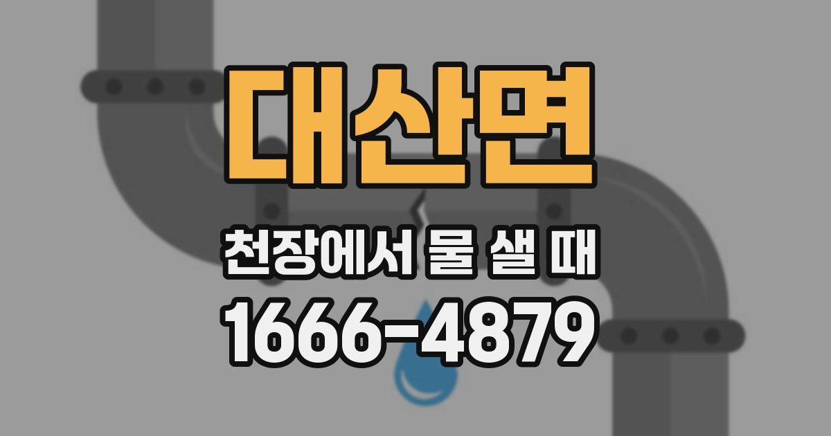 대산면 천장에서 물 샐 때