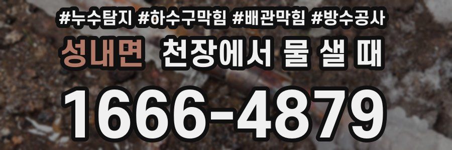 성내면 천장에서 물 샐 때