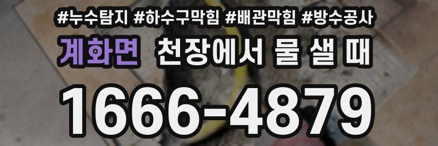 계화면 천장에서 물 샐 때