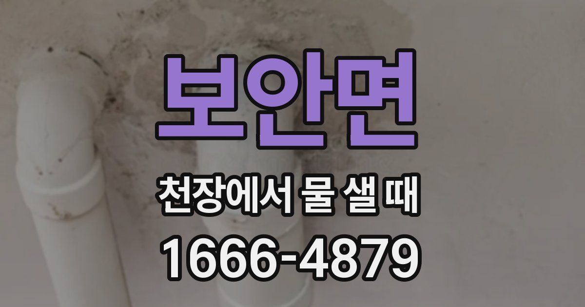 보안면 천장에서 물 샐 때