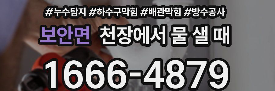 보안면 천장에서 물 샐 때
