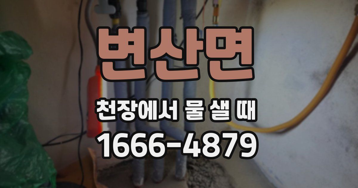 변산면 천장에서 물 샐 때