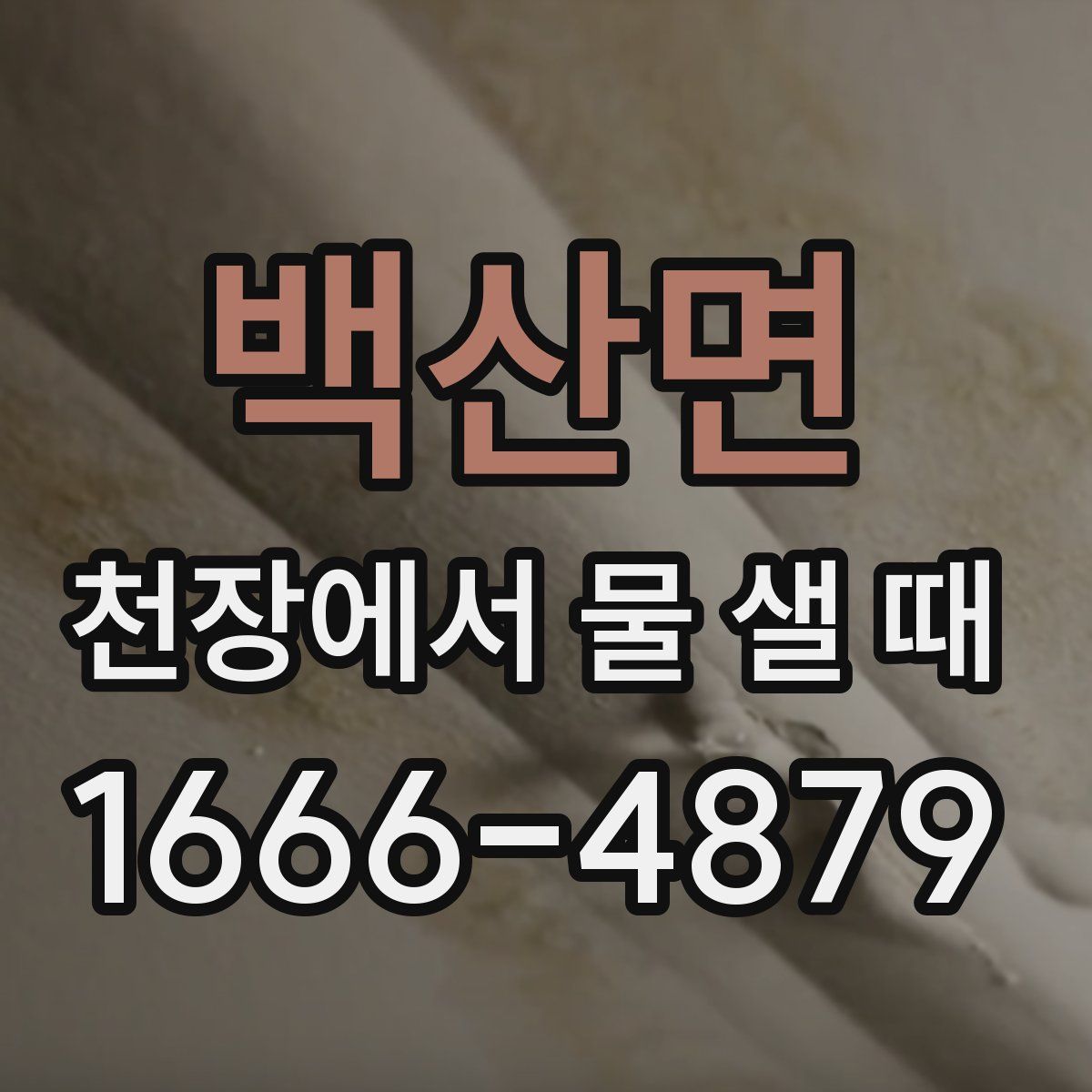 백산면 천장에서 물 샐 때