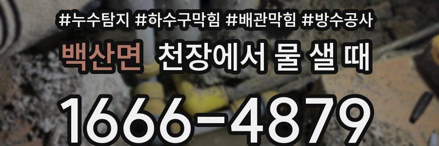 백산면 천장에서 물 샐 때