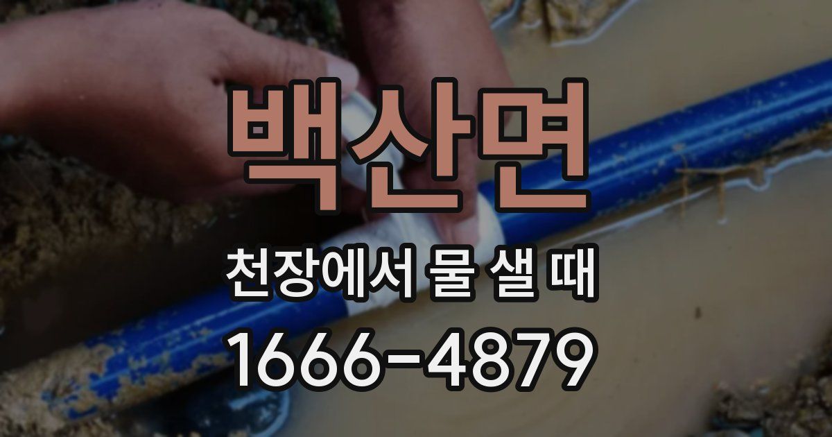 백산면 천장에서 물 샐 때