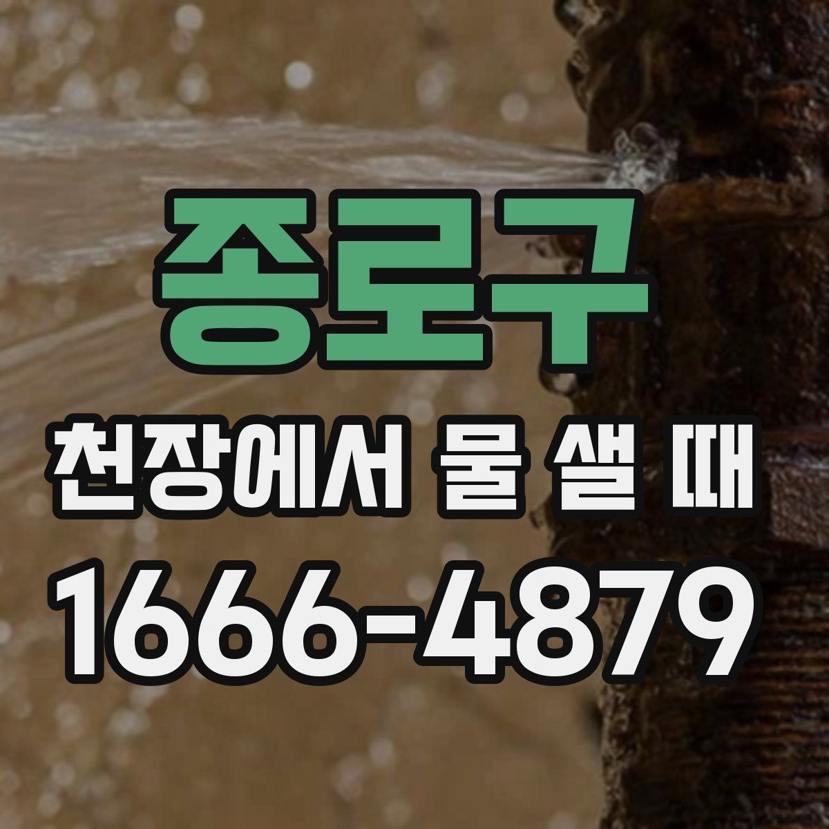 종로구 천장에서 물 샐 때