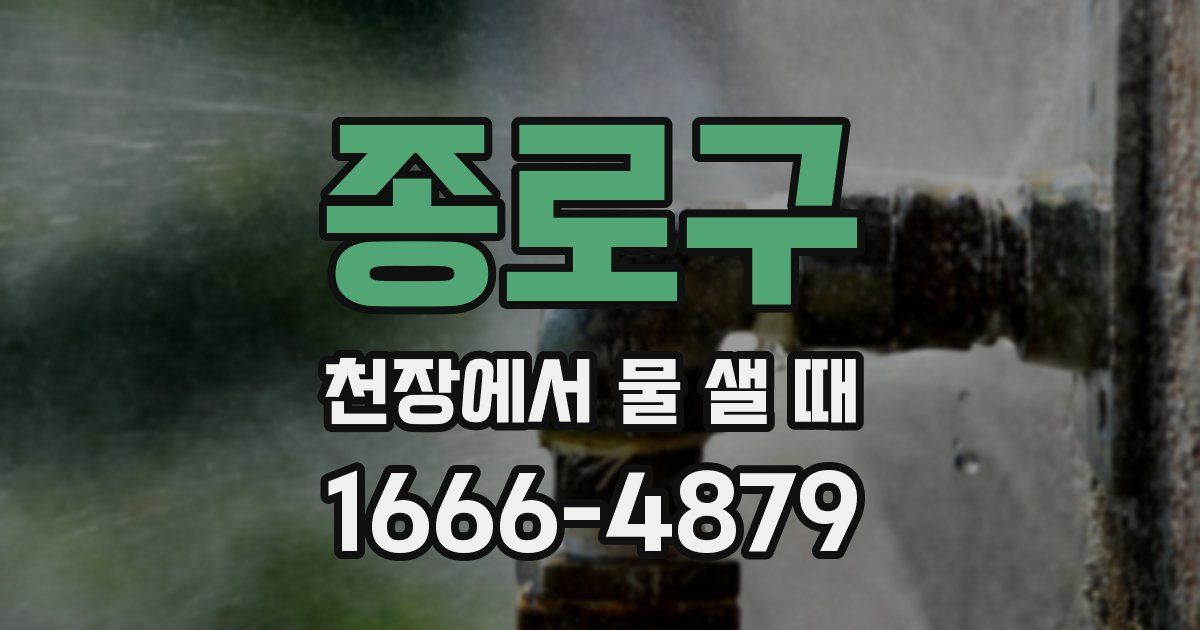 종로구 천장에서 물 샐 때