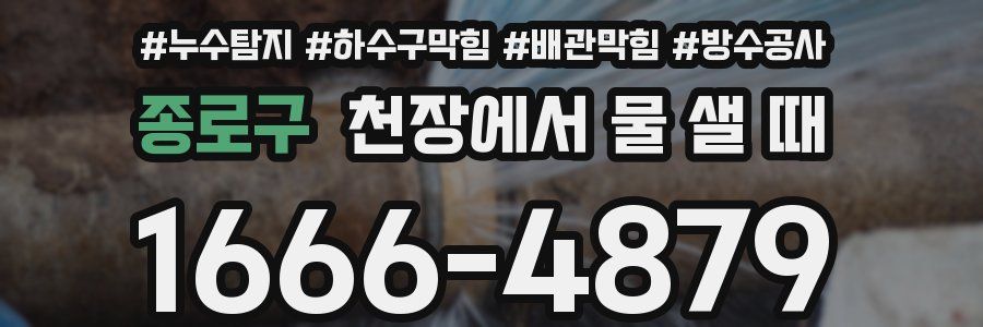 종로구 천장에서 물 샐 때