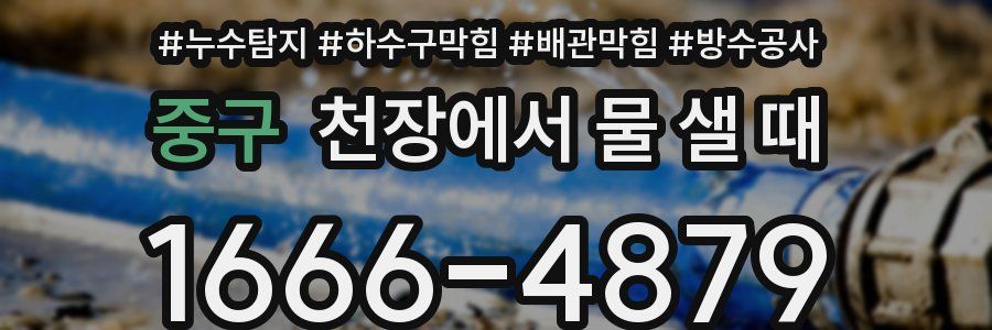 중구 천장에서 물 샐 때