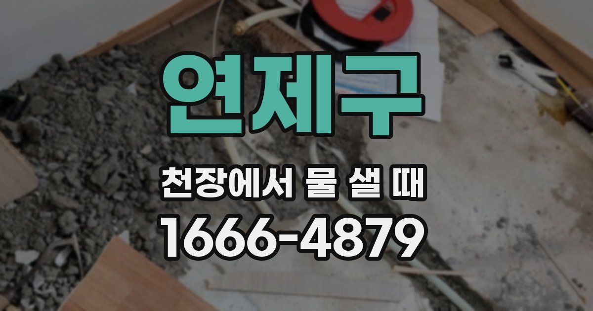 연제구 천장에서 물 샐 때