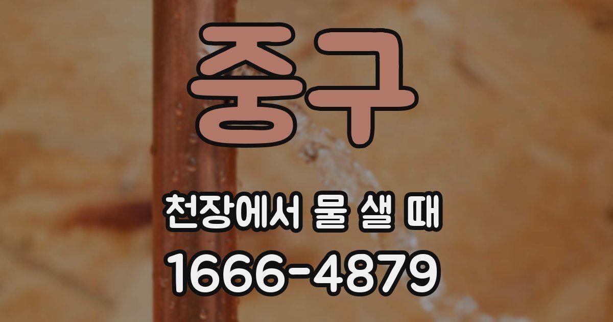 중구 천장에서 물 샐 때
