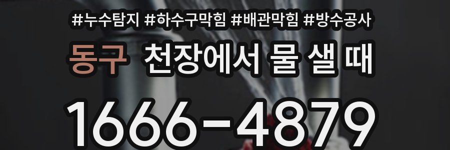 동구 천장에서 물 샐 때