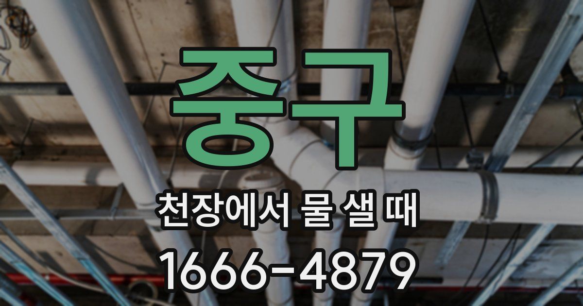 중구 천장에서 물 샐 때