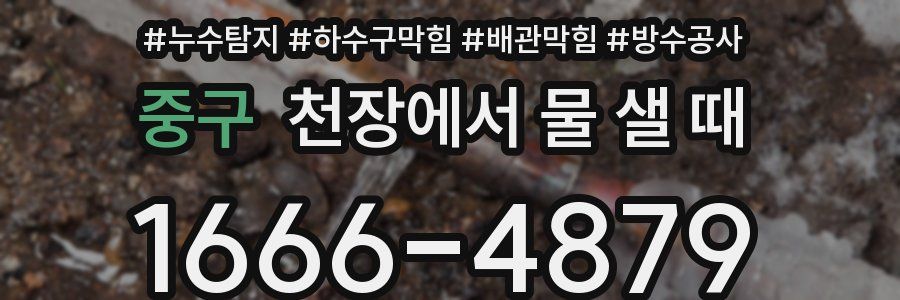 중구 천장에서 물 샐 때