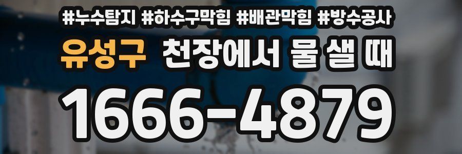 유성구 천장에서 물 샐 때